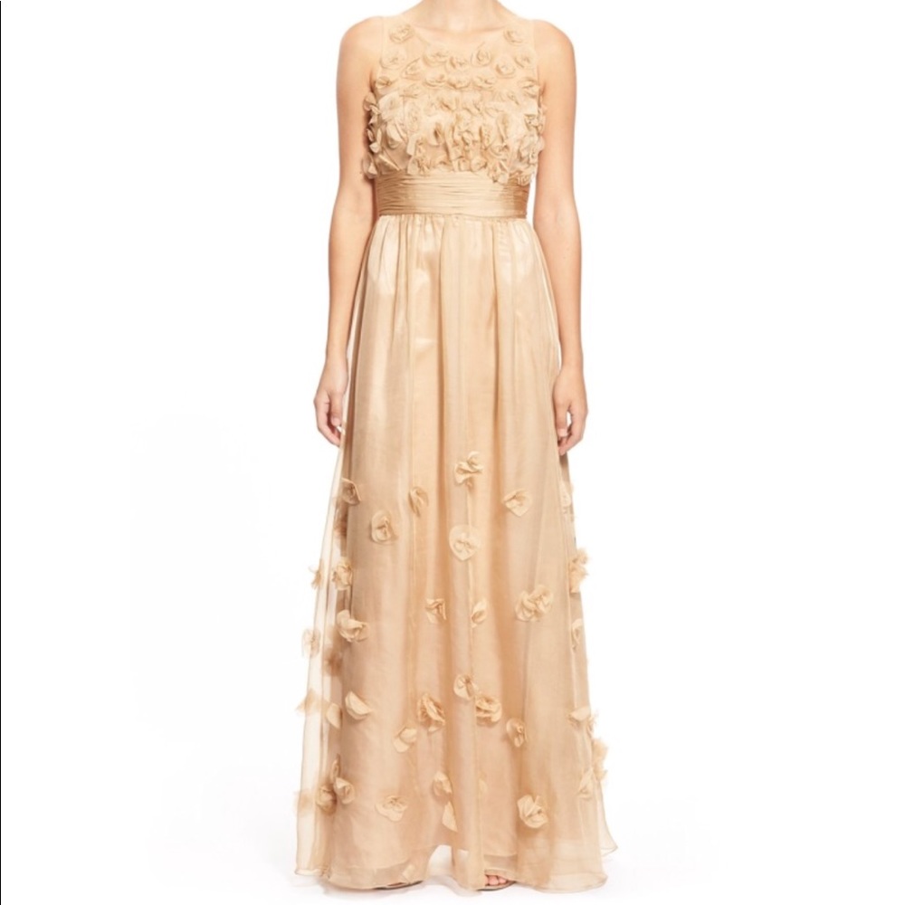 Js Collections Floral Appliqu Chiffon Maxi Gown - image 3